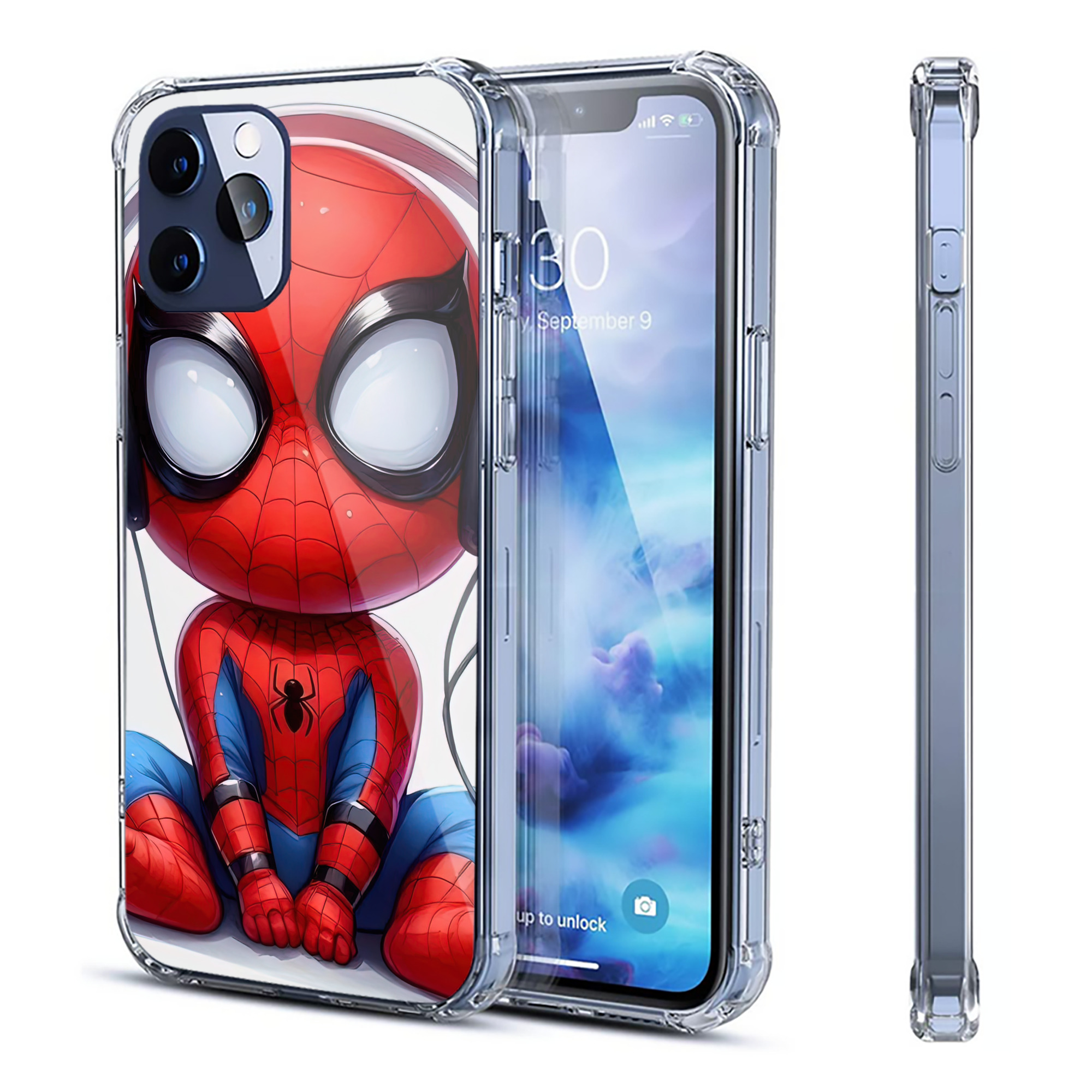 （画像用） Spider Man スパイダーマン 【iPhone 12シリーズ対応】透明スマホケース（クリアソフトケース）
